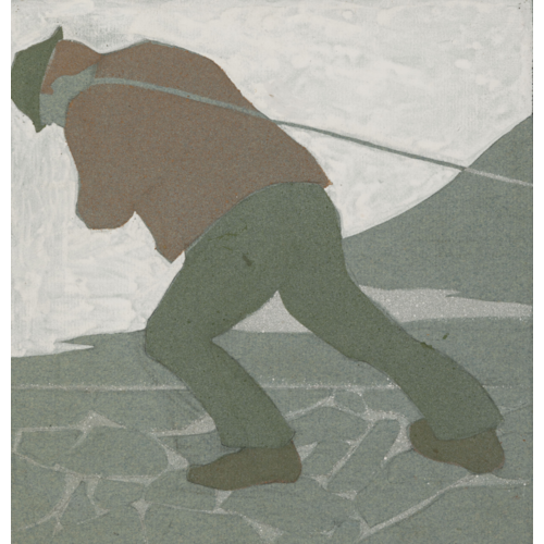 A Man Hauling on a Rope